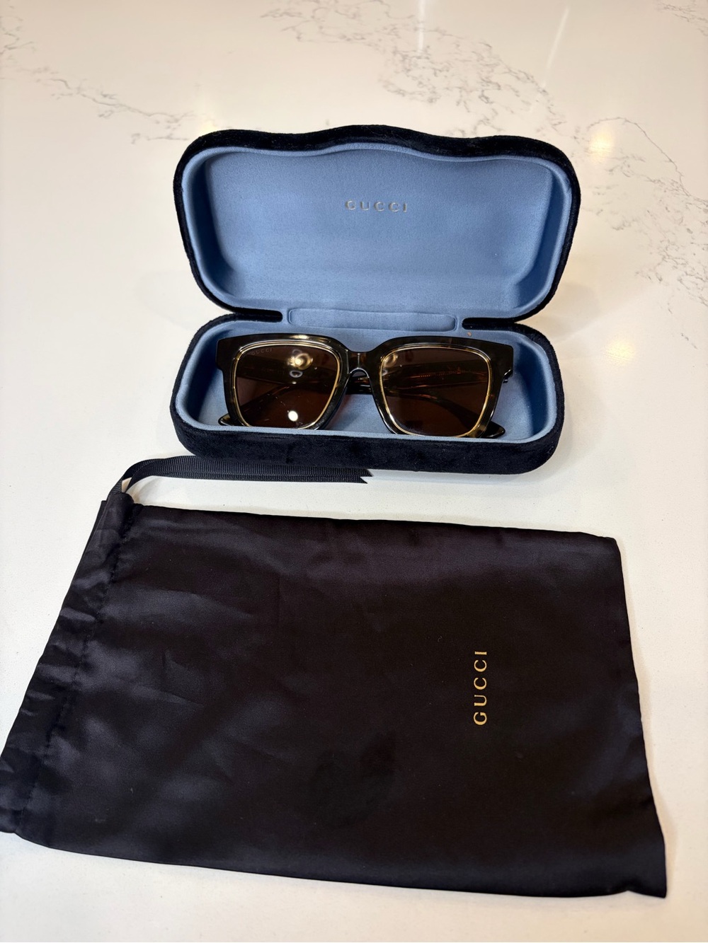 Gucci GG1151S Havana Brown Oversized Butterfly Sunglasses w/ Case - Picture 13 of 14